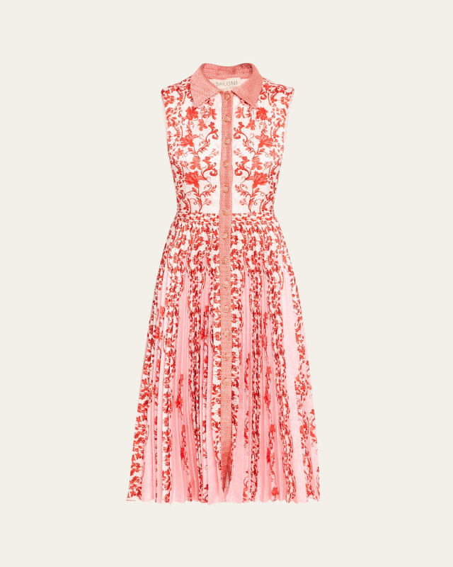 Darby Printed Button-Front Midi Dress